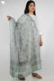 Kota Doria Dupatta In Floral Block Print